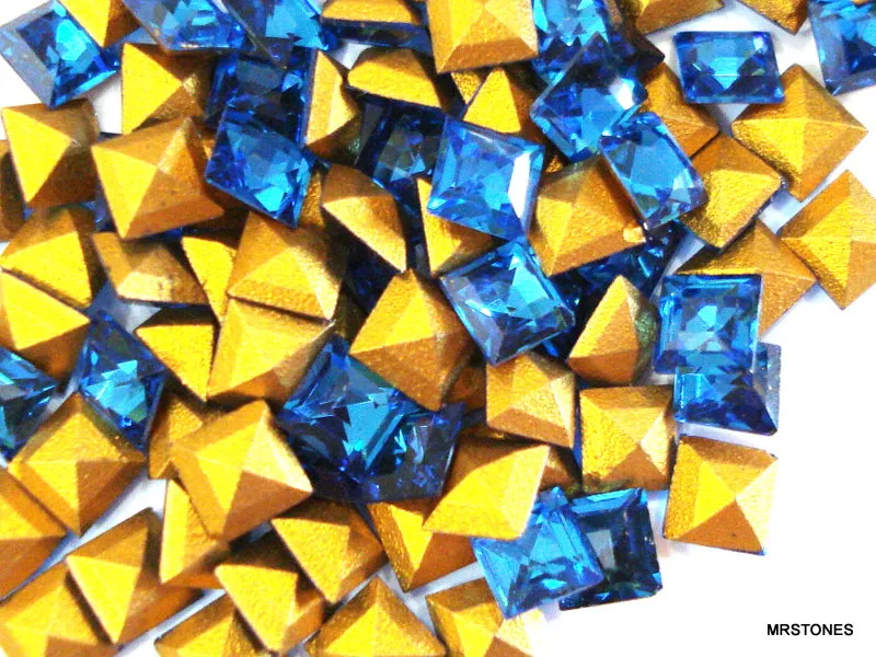 4mm (4406) Shallow Cut Undinbeau Capri Blue? German Square Shape