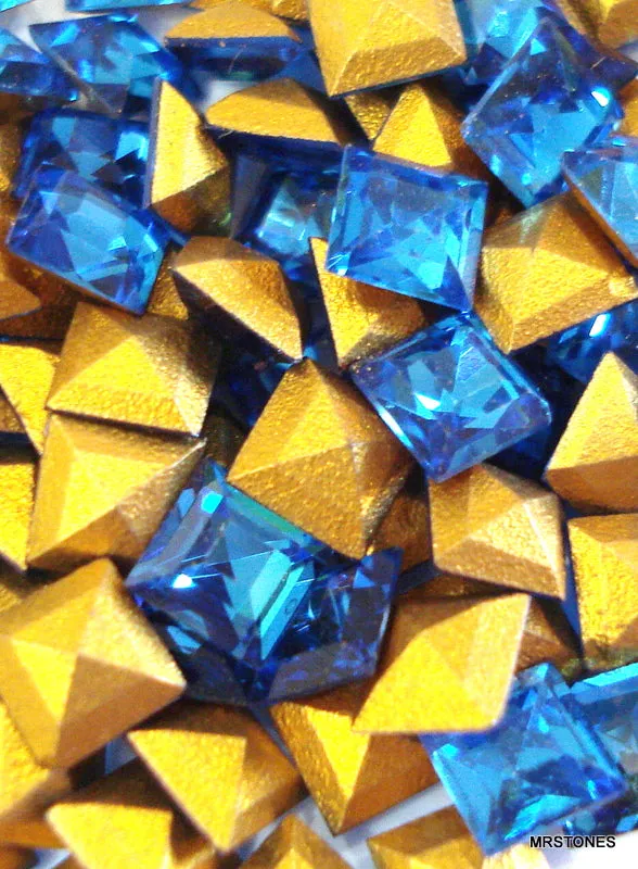 4mm (4406) Shallow Cut Undinbeau Capri Blue? German Square Shape