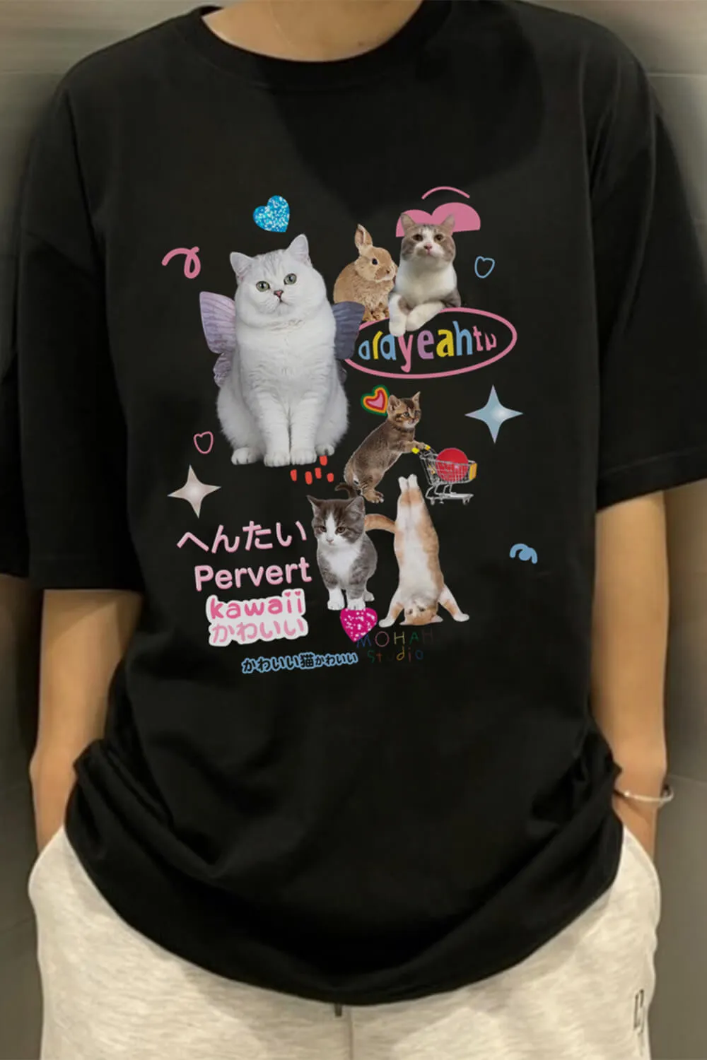 Adorable Cats Collage Aesthetic T-Shirt