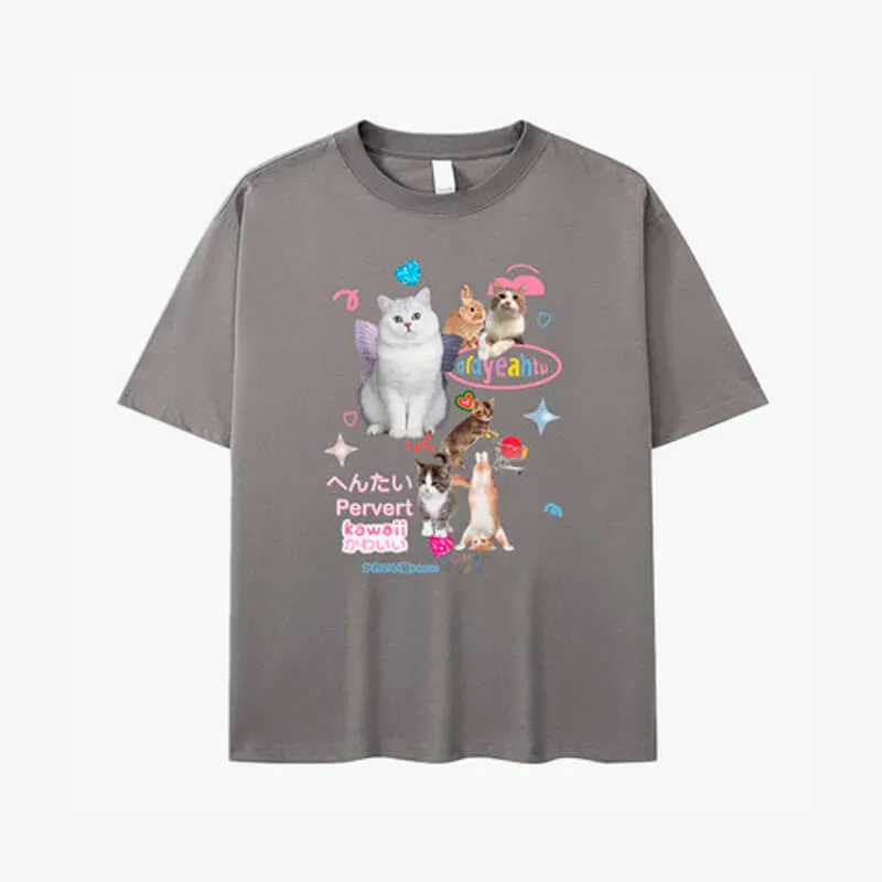 Adorable Cats Collage Aesthetic T-Shirt