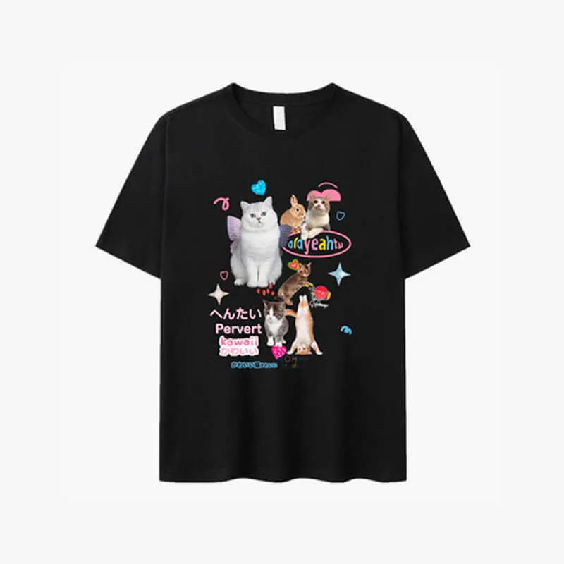 Adorable Cats Collage Aesthetic T-Shirt