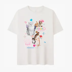 Adorable Cats Collage Aesthetic T-Shirt