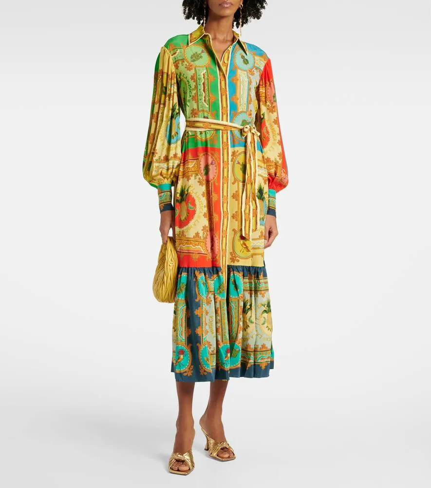 Alemais Monte printed linen shirt dress