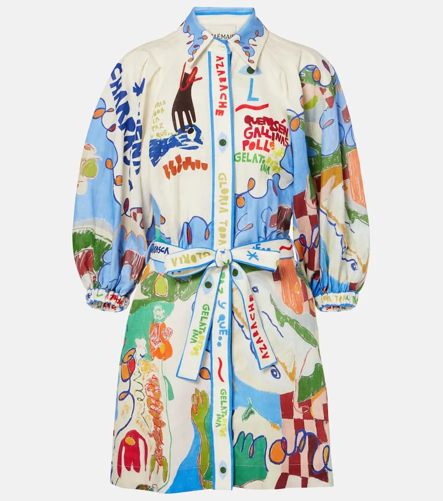 Alemais x Nadia Hernandez printed linen shirt dress
