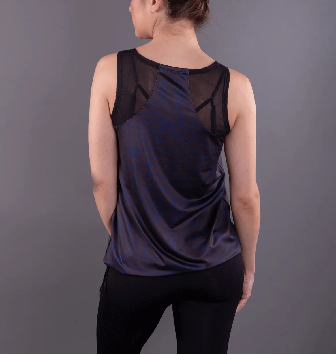 Chev Blue Camo Sari Not Sorry tank
