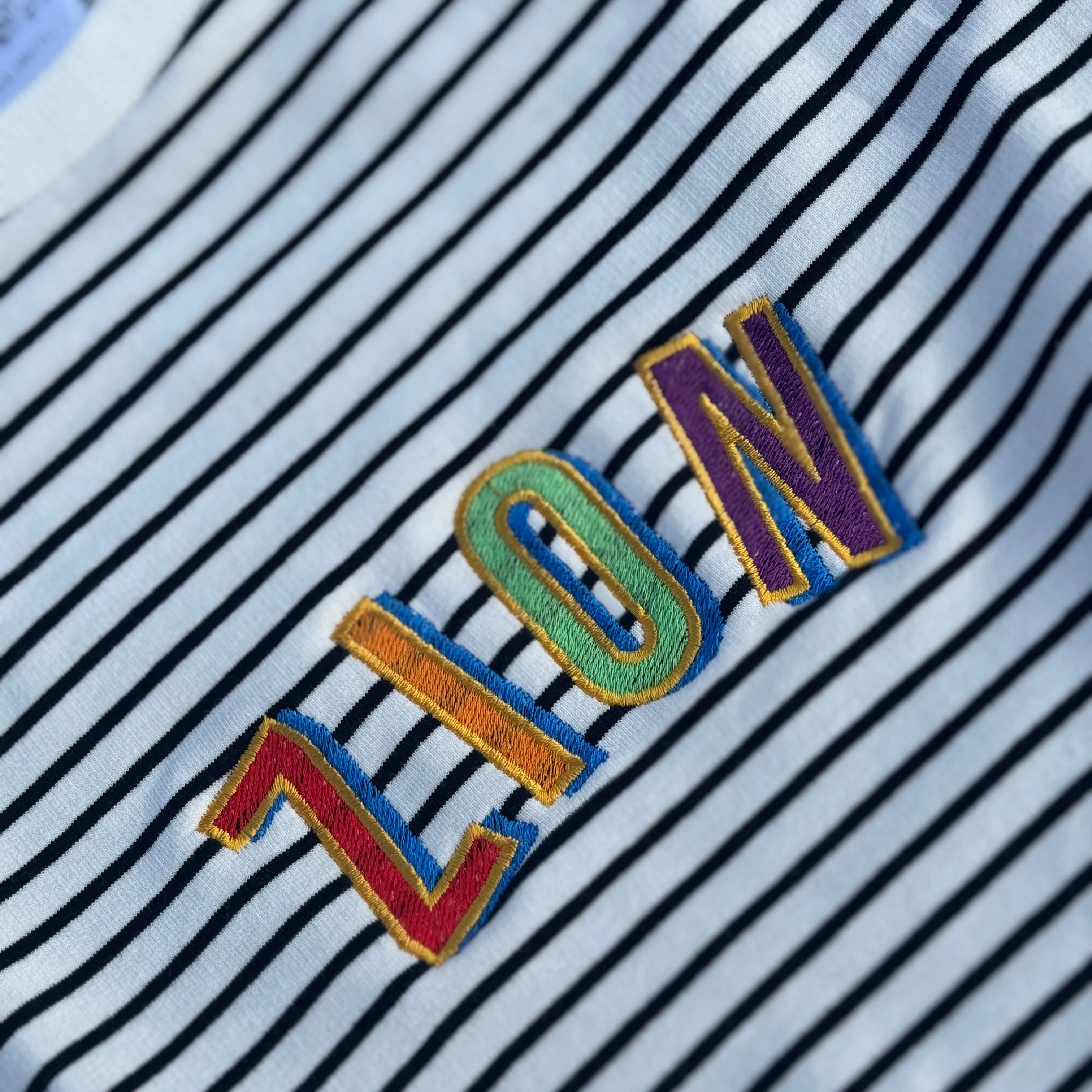 Embroidered tricolour Personalised Name Striped Slouch kids Sweater