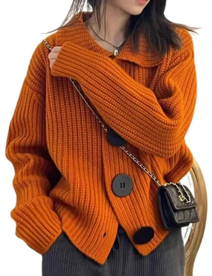 Fashion Women's Oversized Buttons Sweater Coat   456174
