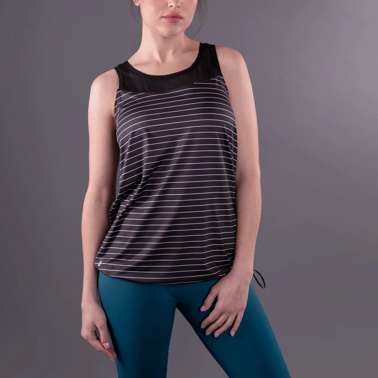 Final Sale Black & White Stripes Sari Not Sorry Bungee Tank