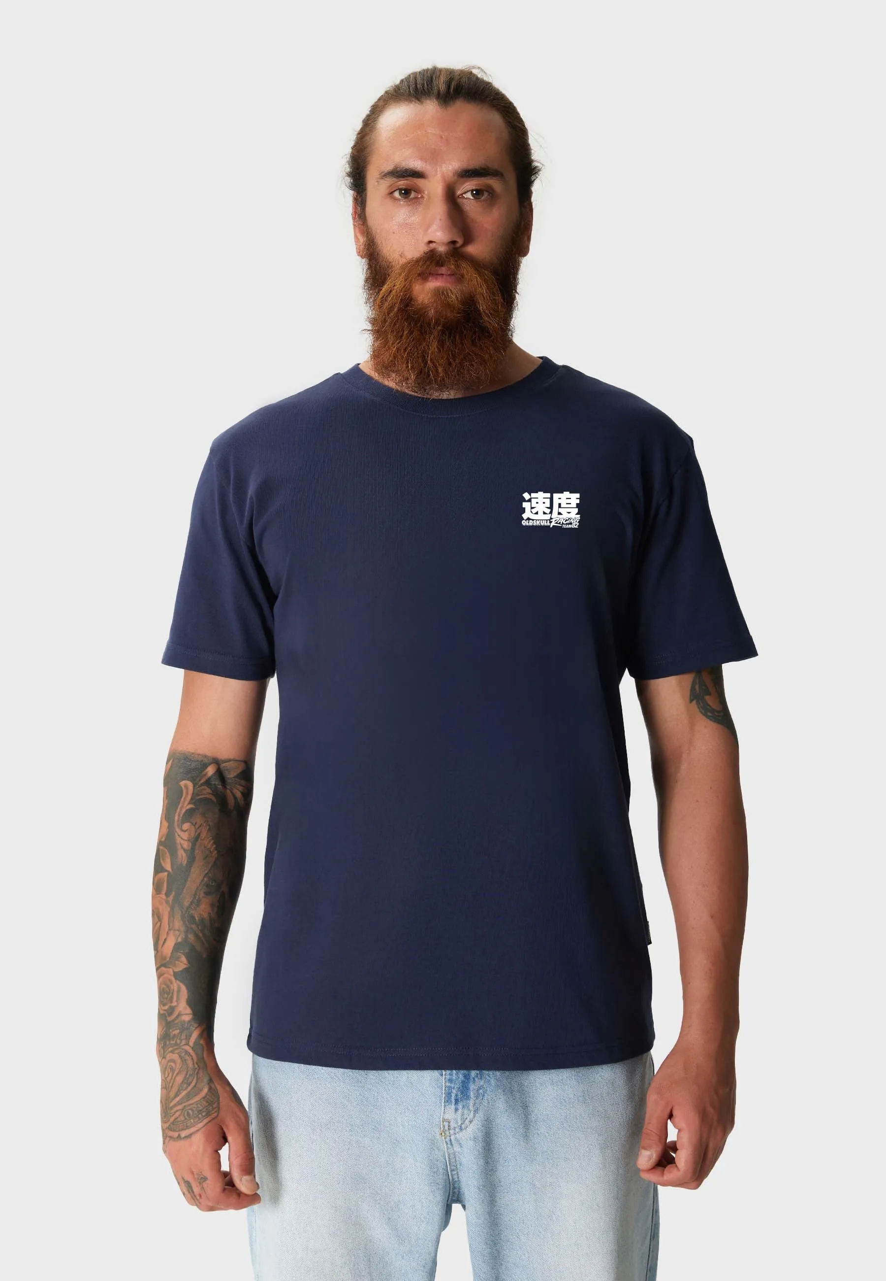 Flashback Racer Backprint T-Shirt Navy Blue