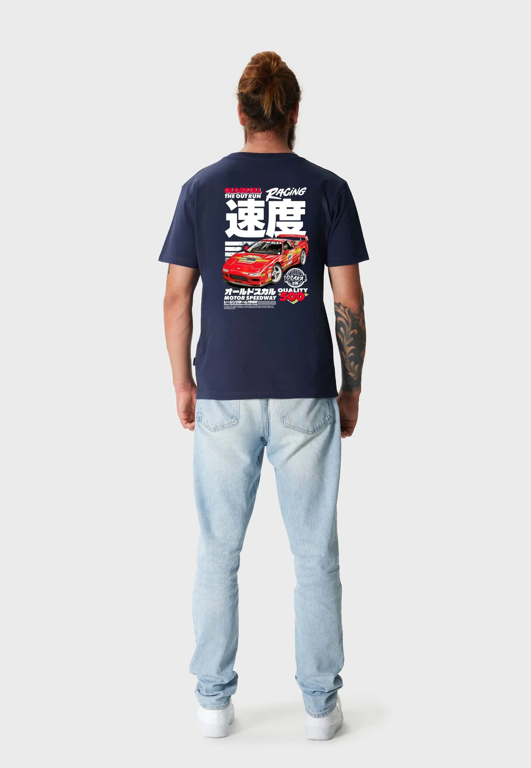 Flashback Racer Backprint T-Shirt Navy Blue