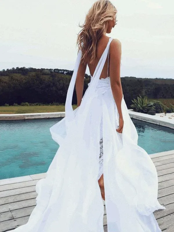 Lace White Boho Bohemian Wedding Dresses