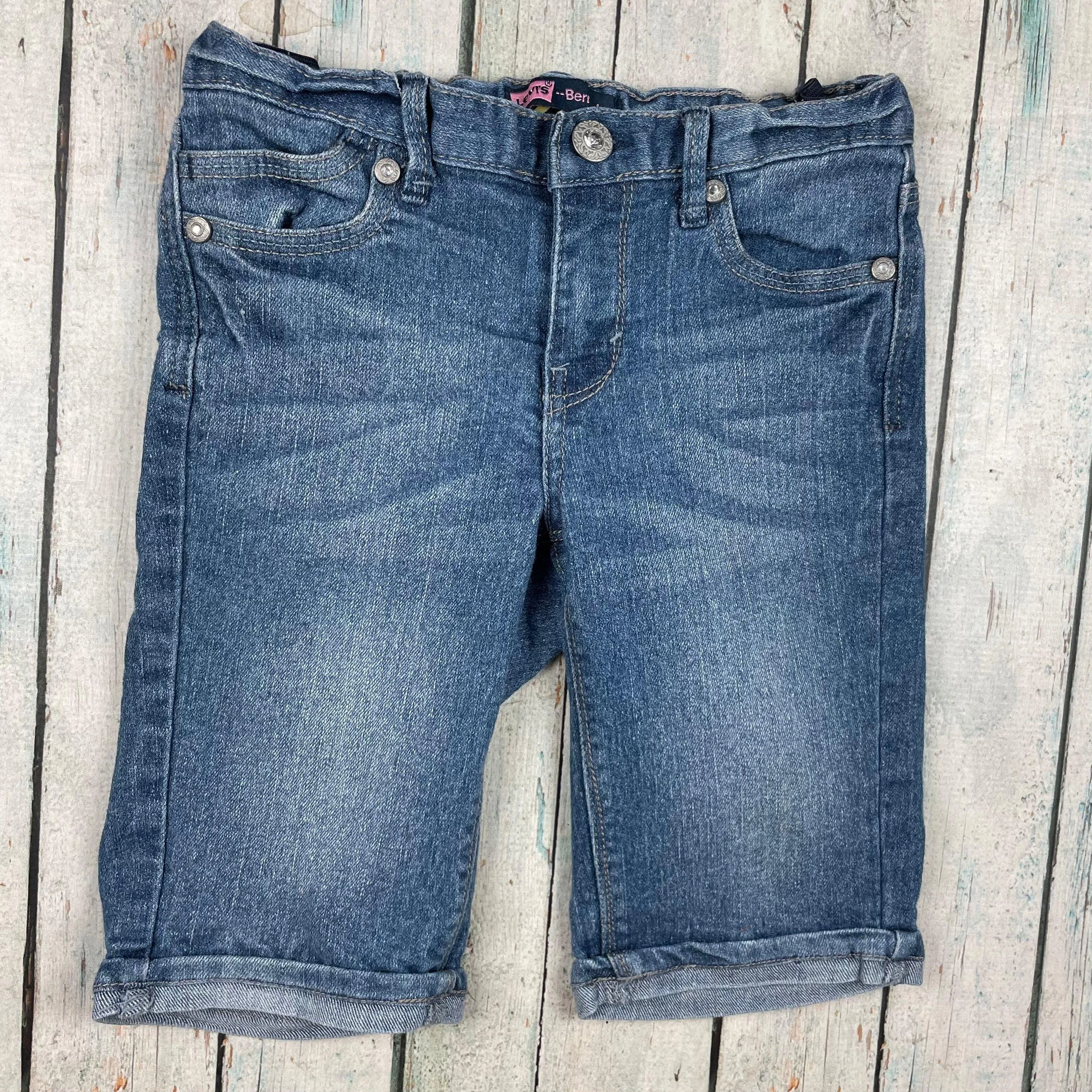 Levis 'Bermuda' Girls Long Denim Shorts - Size 8