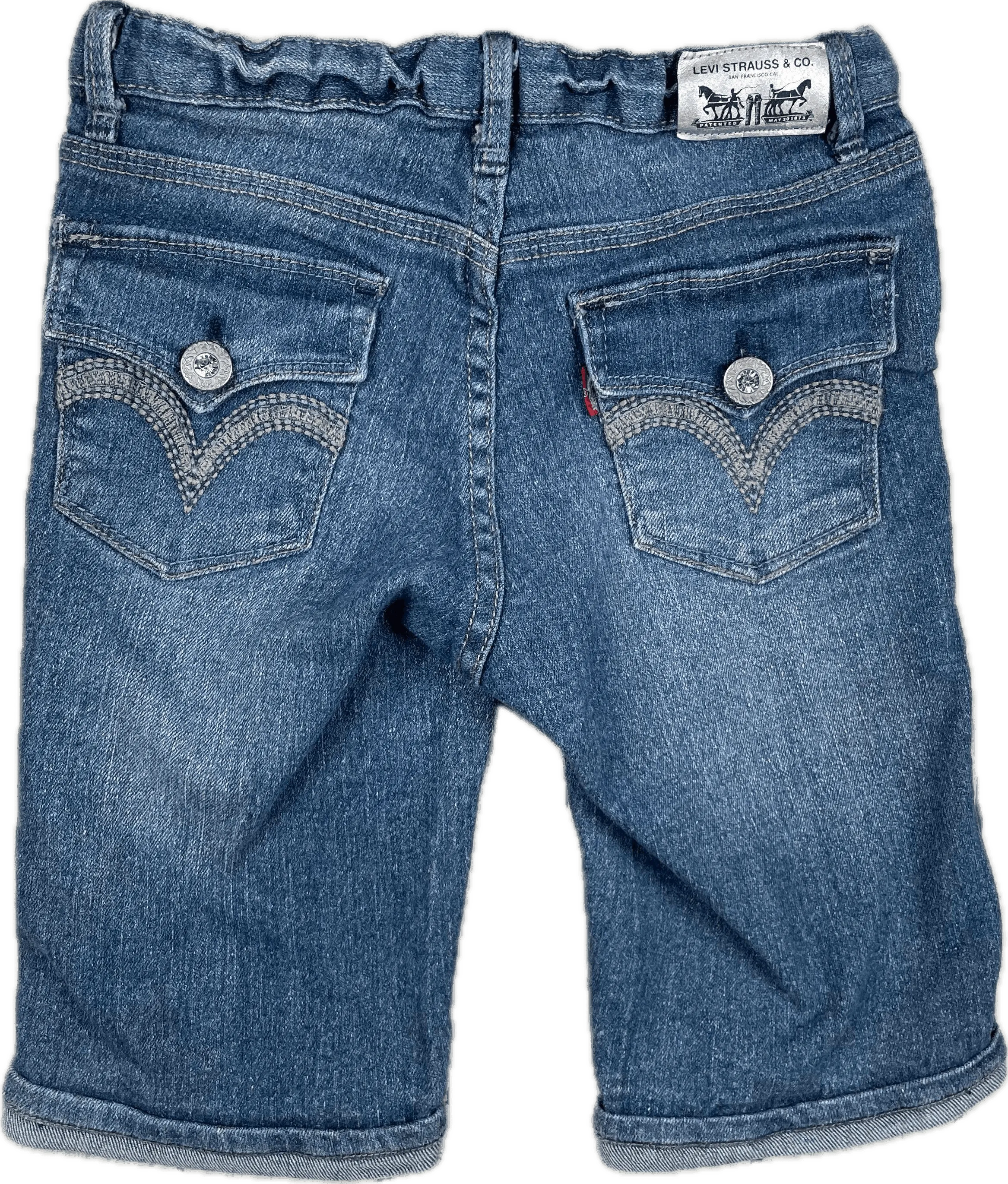 Levis 'Bermuda' Girls Long Denim Shorts - Size 8