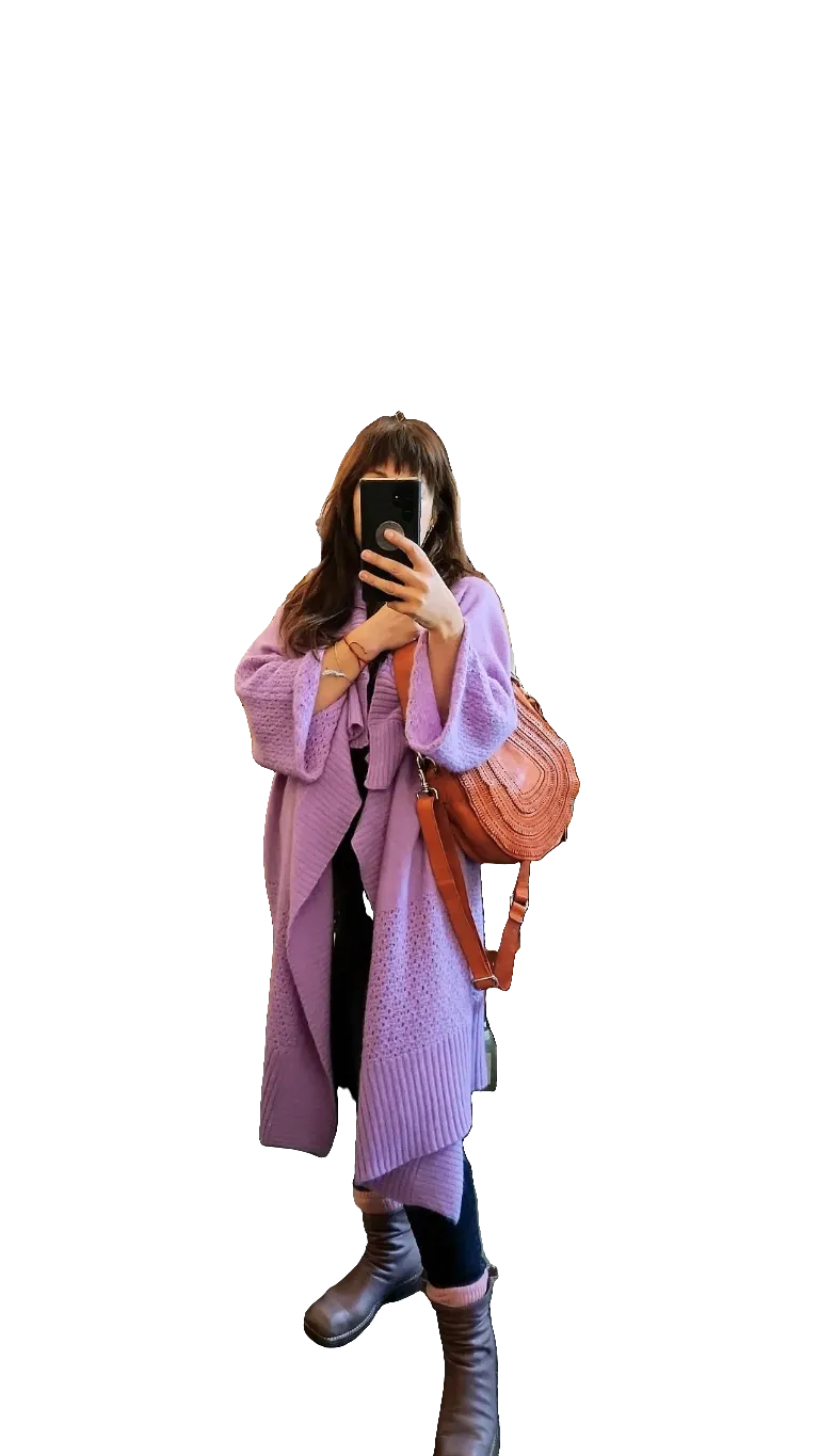 Light weight cardigan (Alpaca) Lilac