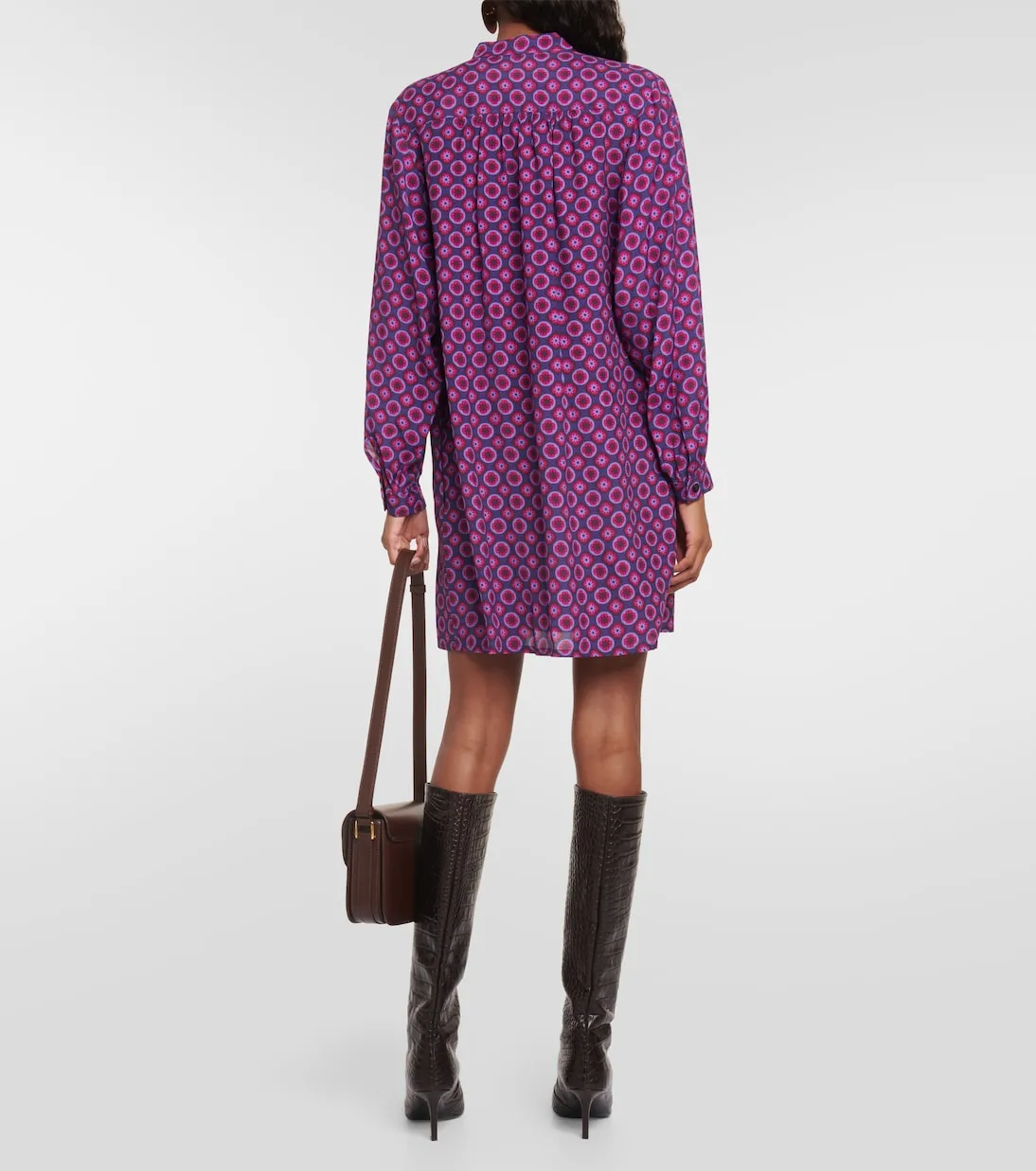 Mathilde shirt dress with A. print, purple