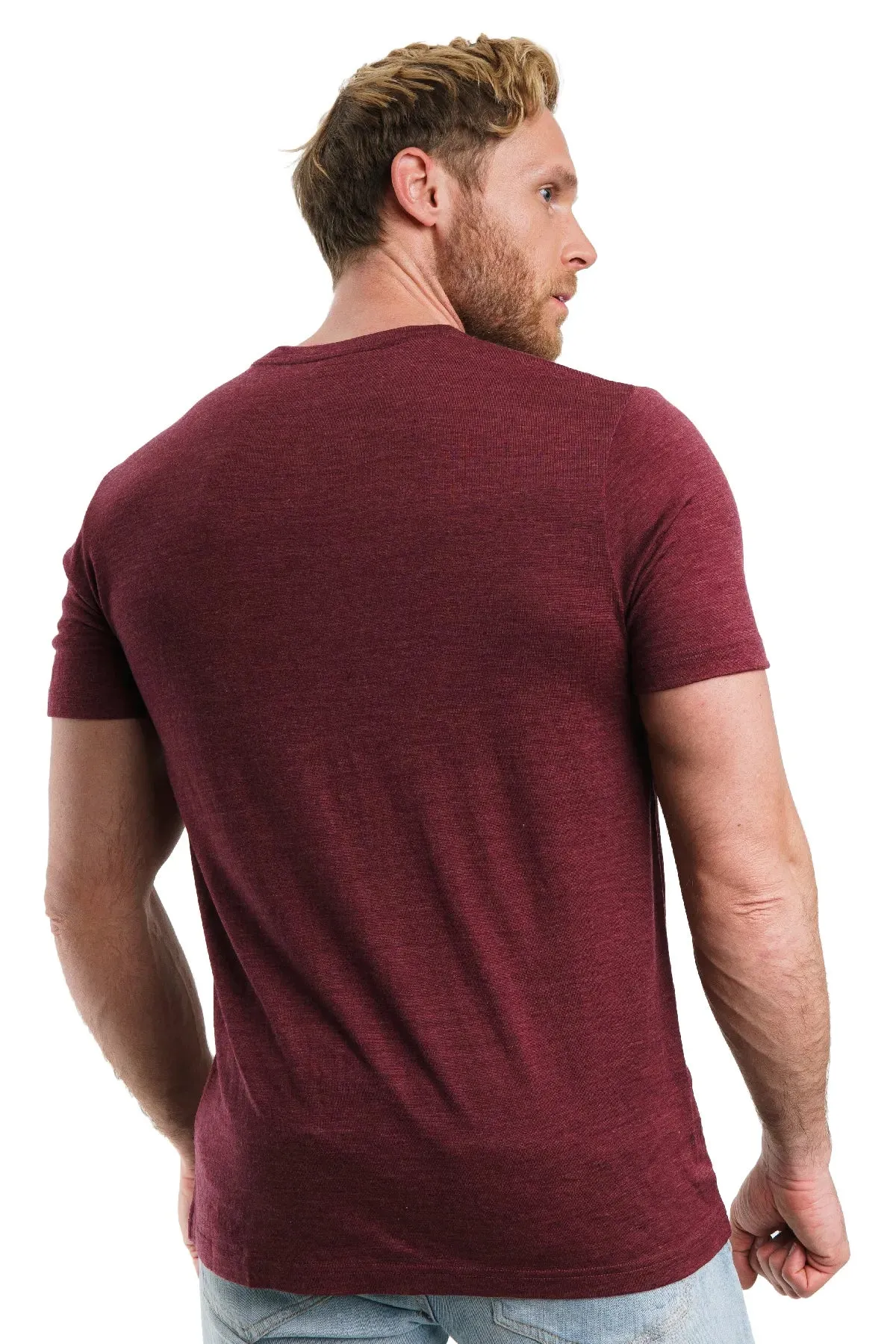 Men's Merino T-shirt 165 Burgundy Wine ( socks)