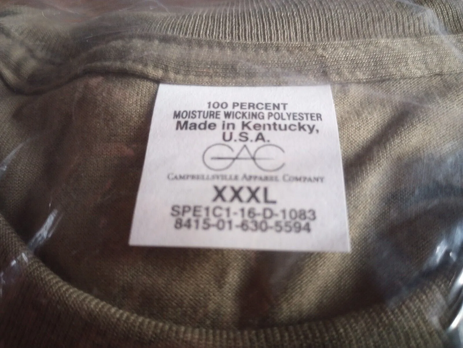 NEW MILITARY ISSUE TAN UNDER SHIRTS XXX-LARGE T-SHIRT U.S.A MADE BY CAC