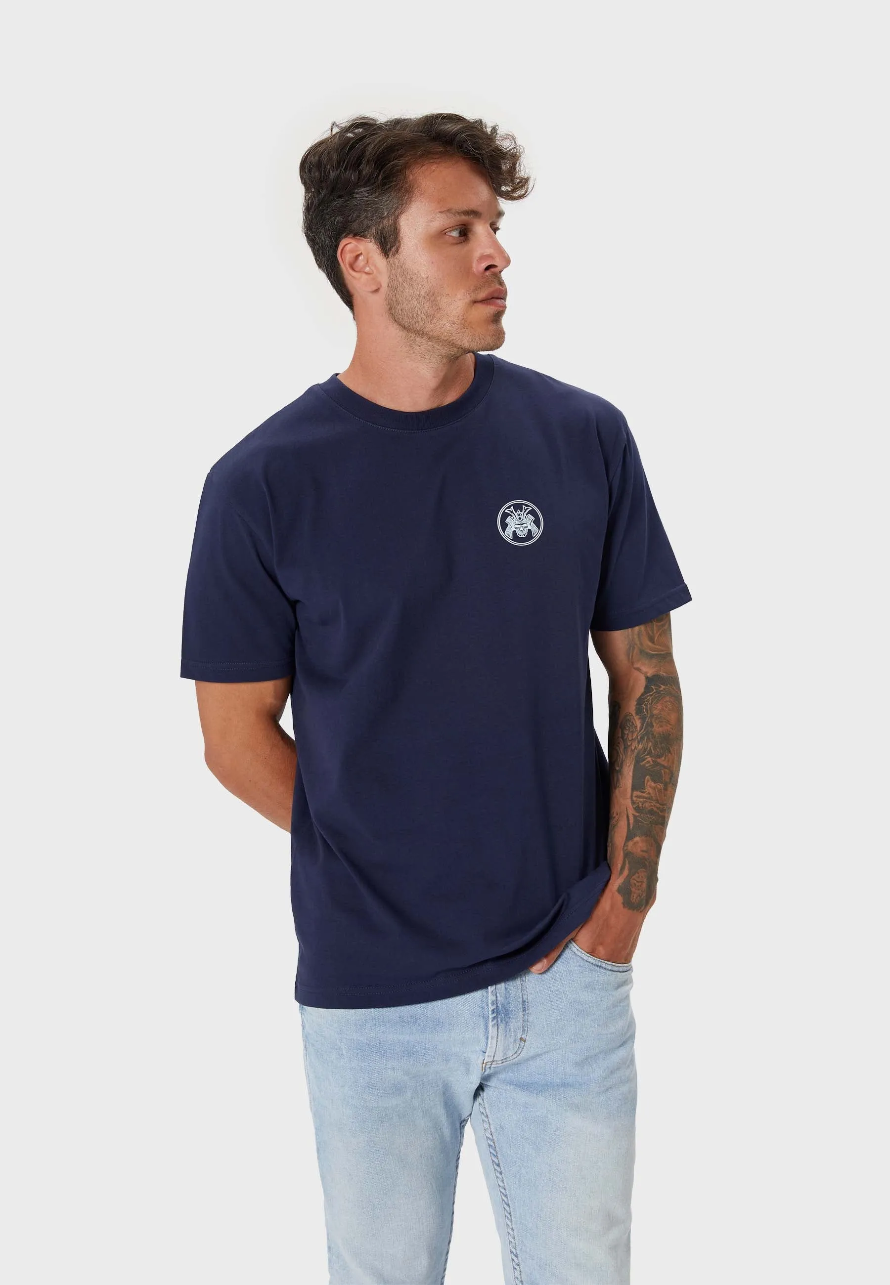 Oldskull Basic Samurai T-Shirt Navy Blue