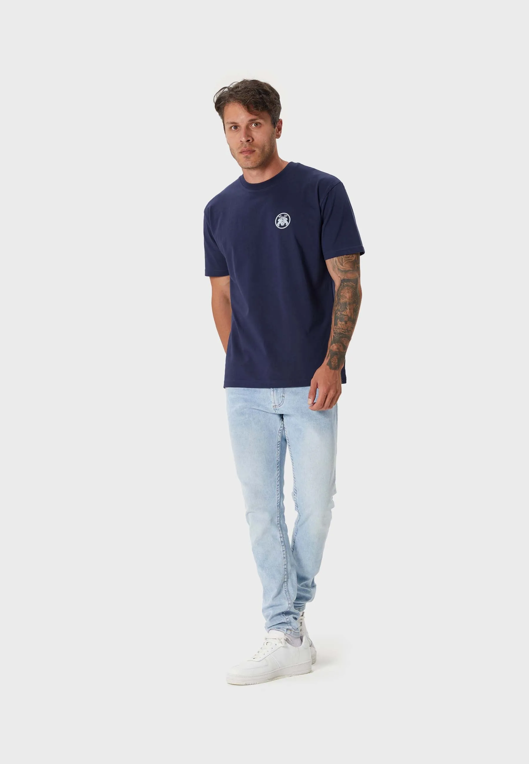 Oldskull Basic Samurai T-Shirt Navy Blue