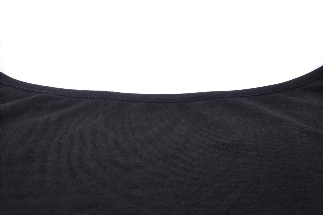 Punk Black daily long sleeves women T-shirt TW206