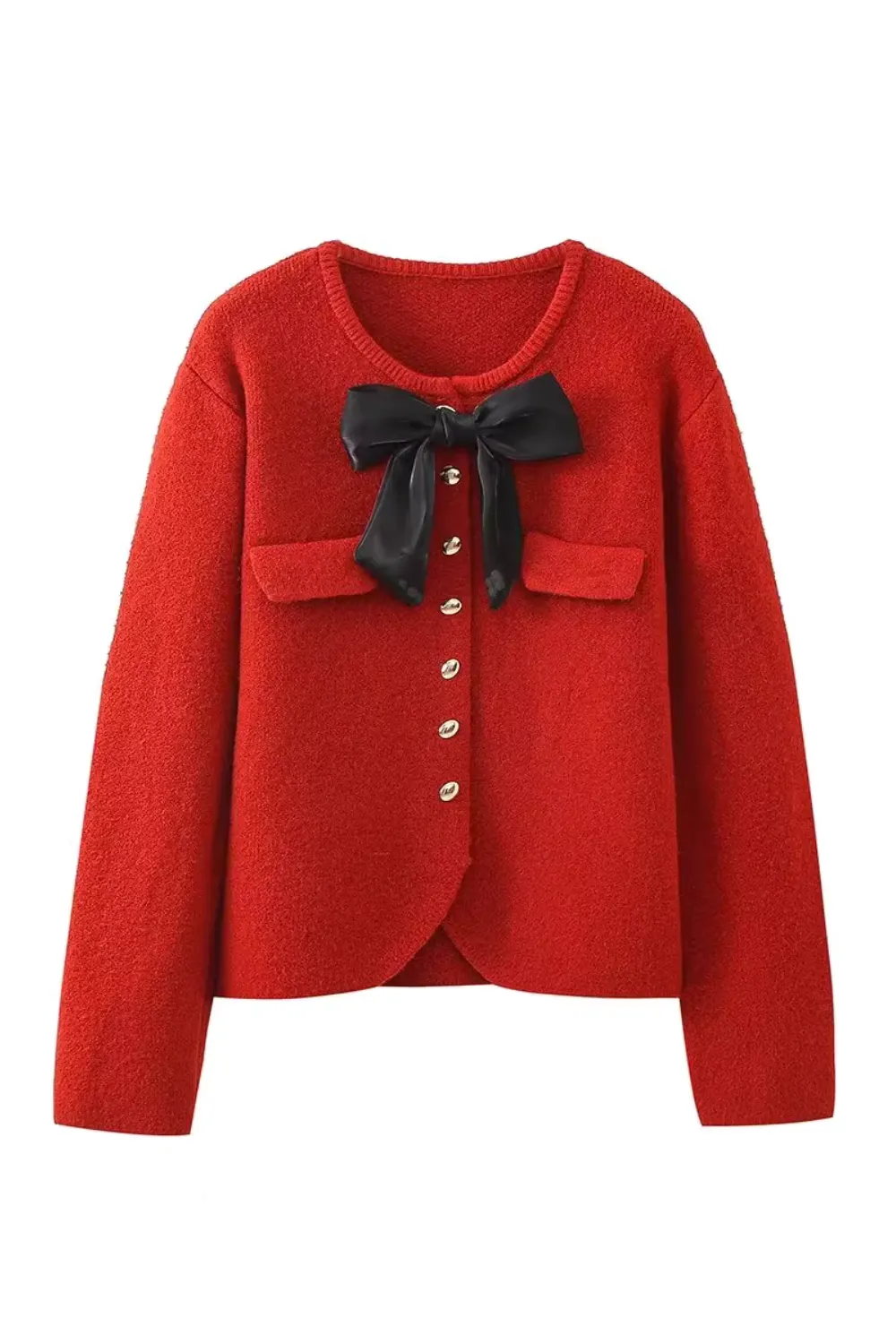 'Sharon' Bow-Tie Embellished Knitted Cardigan (4 Colors)