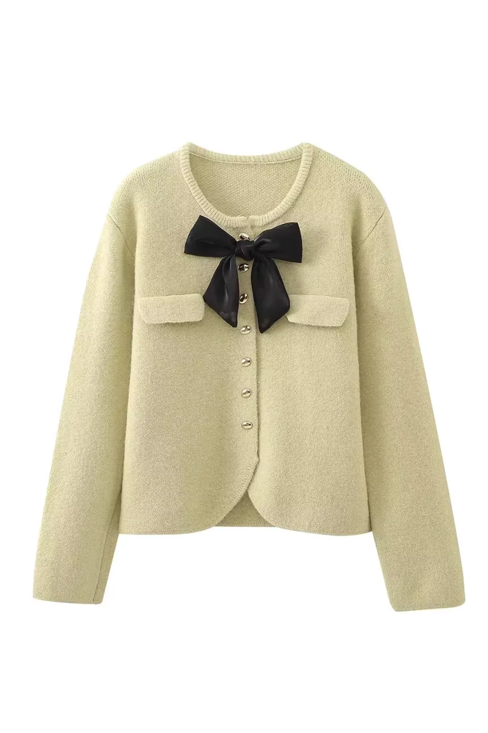 'Sharon' Bow-Tie Embellished Knitted Cardigan (4 Colors)