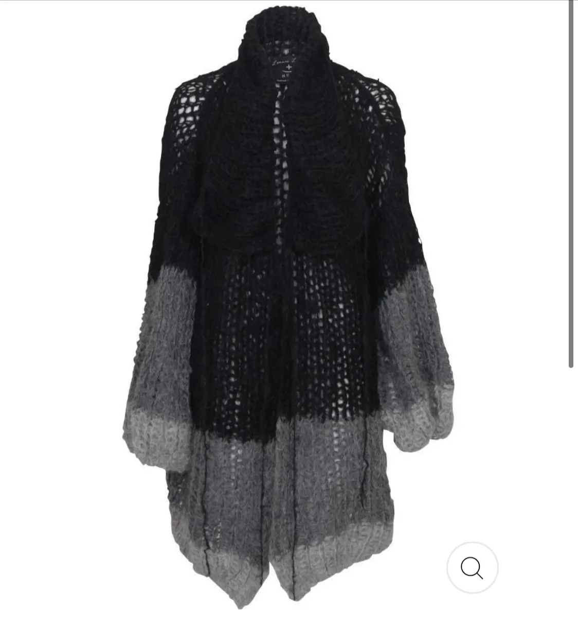 Shawl collar handknit cardigan - tri colour Dark