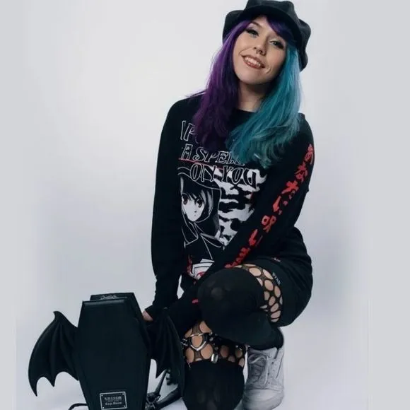 Spell Long Hoodie | Black Oversized Hood Soft Cotton