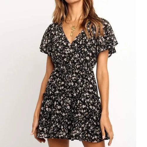 Women Dress Boho Floral Print